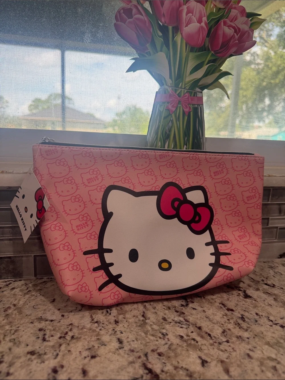 Hello Kitty Pink🎀 Pouch with Bow Accent